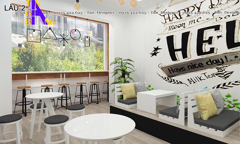 thiết kế quán trà sữa ở tphcm